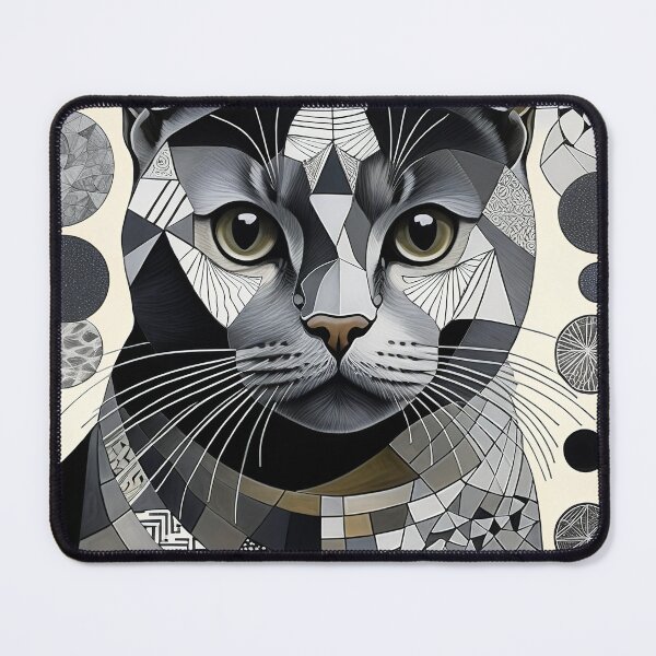 Item preview, Cat Black & White Abstract Vintage Zentangle Art designed and sold by Witty Shirts.
