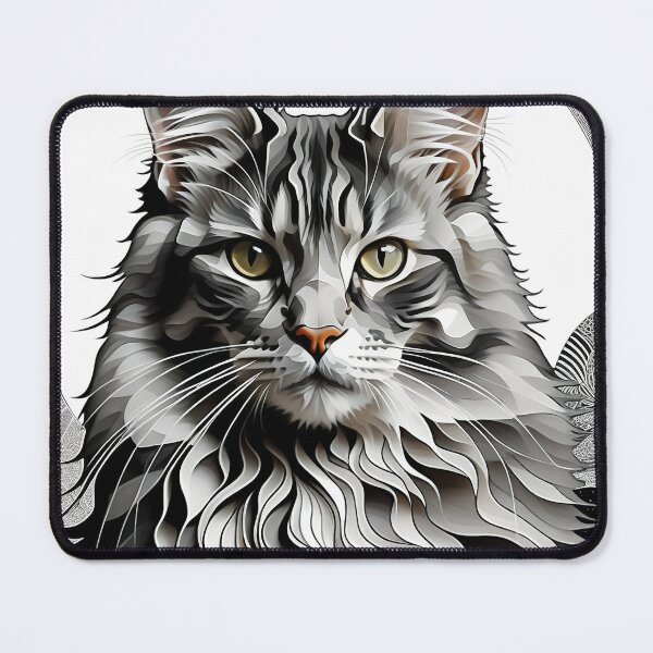 Item preview, Cat Black & White Abstract Vintage Zentangle Art designed and sold by Witty Shirts.
