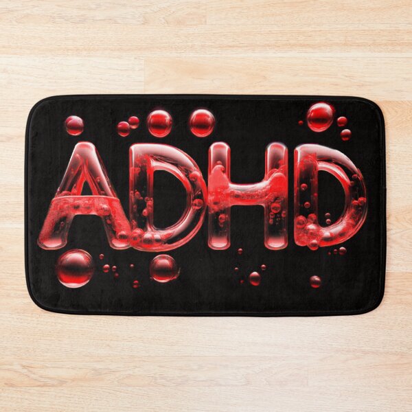 Item preview, The inscription "ADHD" on a black background -gel, colored bubbles- purple designed and sold by My-fake-places.