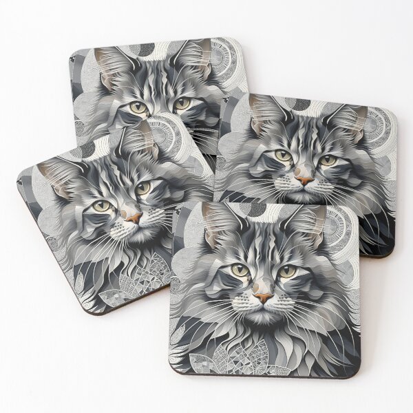 Item preview, Cat Black & White Abstract Vintage Zentangle Art designed and sold by Witty Shirts.