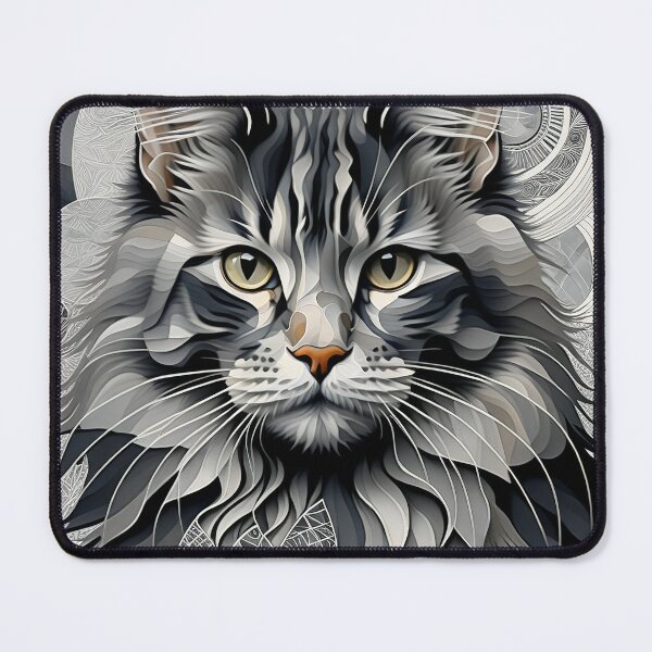 Item preview, Cat Black & White Abstract Vintage Zentangle Art designed and sold by Witty Shirts.