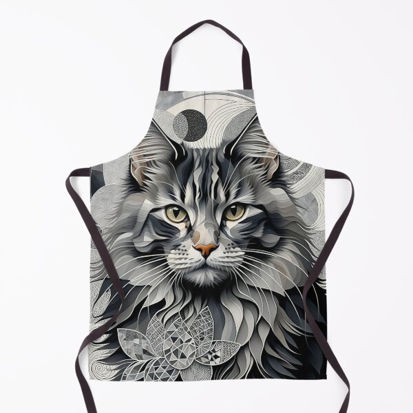 Item preview, Cat Black & White Abstract Vintage Zentangle Art designed and sold by Witty Shirts.