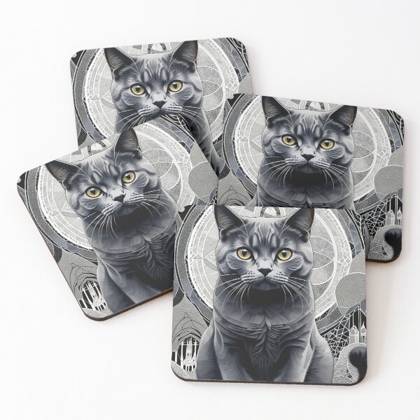 Item preview, Cat Black & White Abstract Vintage Zentangle Art designed and sold by Witty Shirts.