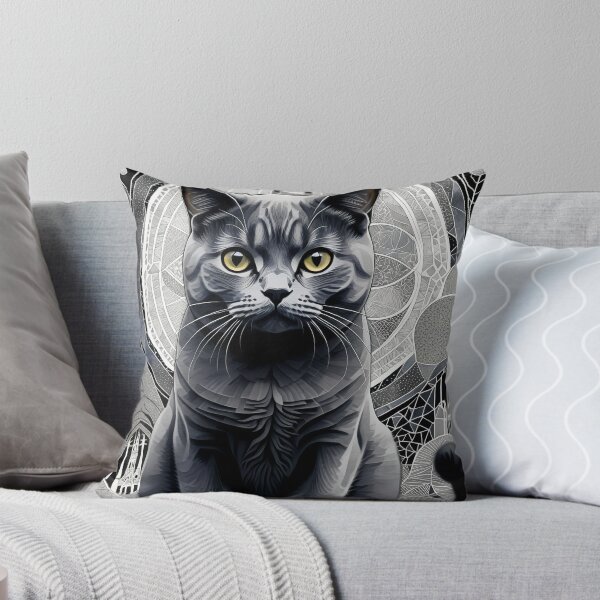 Item preview, Cat Black & White Abstract Vintage Zentangle Art designed and sold by Witty Shirts.