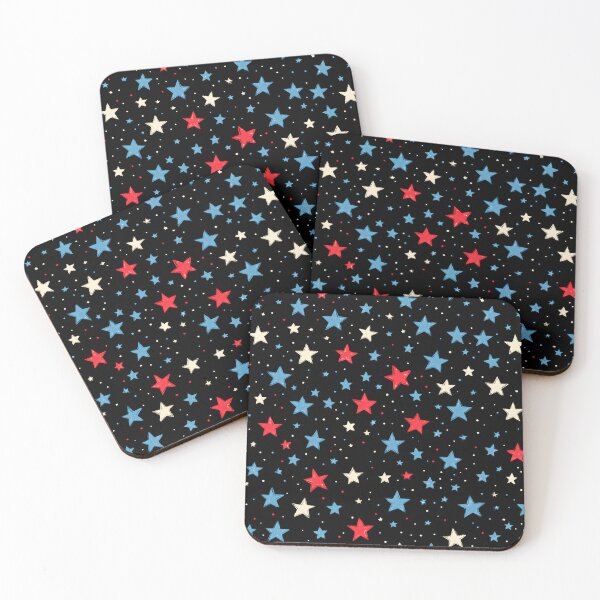Item preview, Red and blue stars in Starry night sky seamless pattern Design. designed and sold by HEMRO.