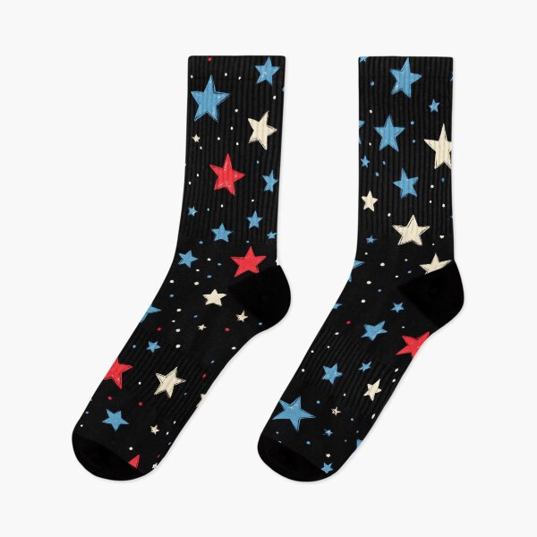 Item preview, Red and blue stars in Starry night sky seamless pattern Design. designed and sold by HEMRO.
