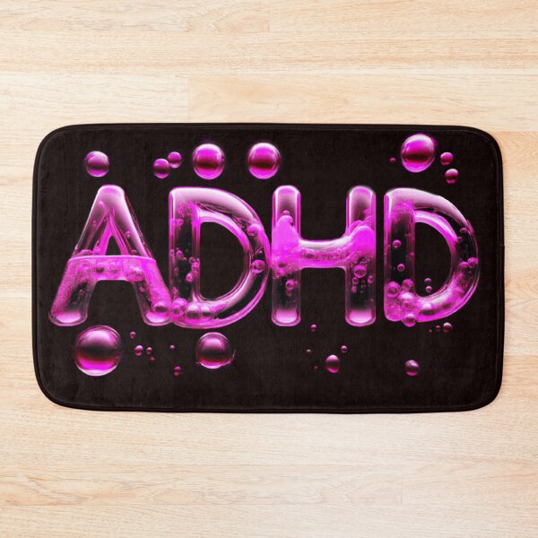 Item preview, The inscription "ADHD" on a black background -gel, colored bubbles- pink designed and sold by My-fake-places.