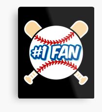 Baseball Number 1 Fan Metal Print