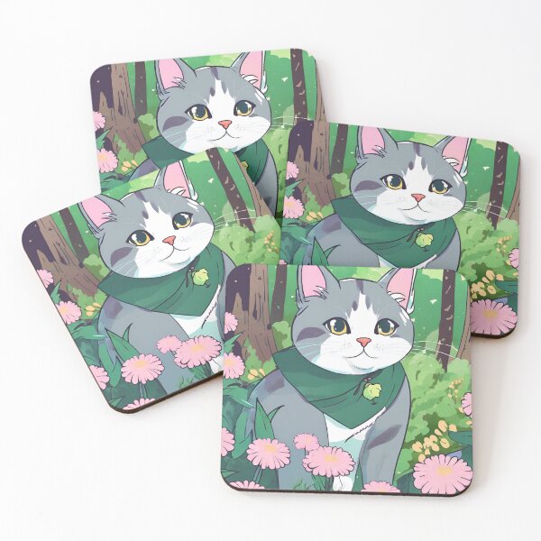 Item preview, "Charming Cat in Flower Garden – Whimsical Animal Art Print" designed and sold by happinessbuddy.
