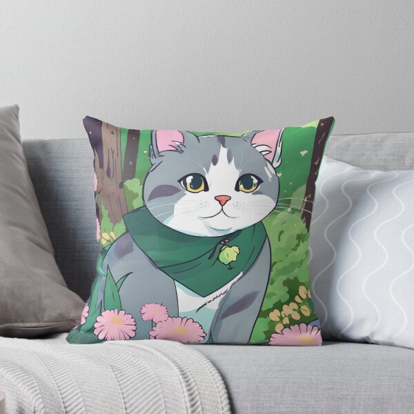 Item preview, "Charming Cat in Flower Garden – Whimsical Animal Art Print" designed and sold by happinessbuddy.