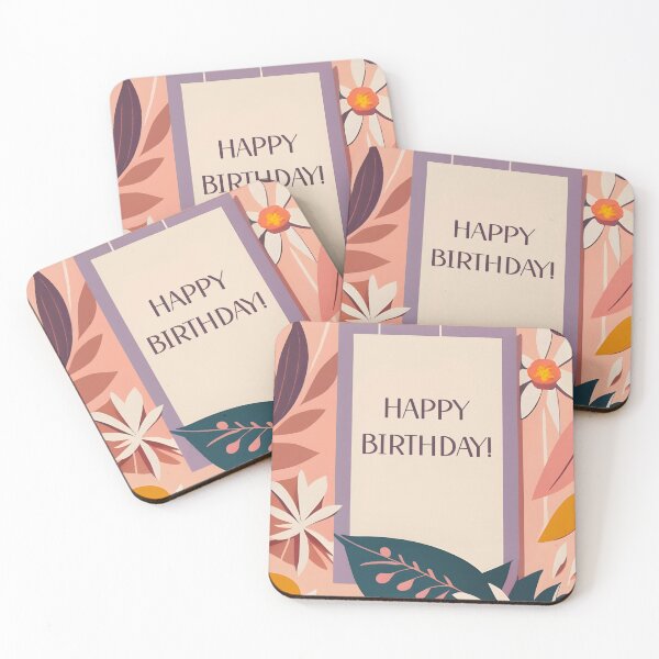 Item preview, Wishing Happy Birthday with minimalist boho floral designed and sold by EmeraldeaArt.