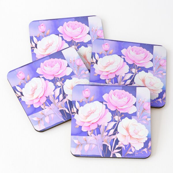 Item preview, Pink roses and violet designed and sold by Flowersonstuff.