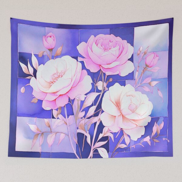 Item preview, Pink roses and violet designed and sold by Flowersonstuff.