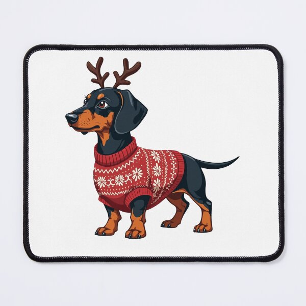 Item preview, Dachshund in Rudolph Costume: Cozy Christmas Sweater Design designed and sold by Rio77 Styles.
