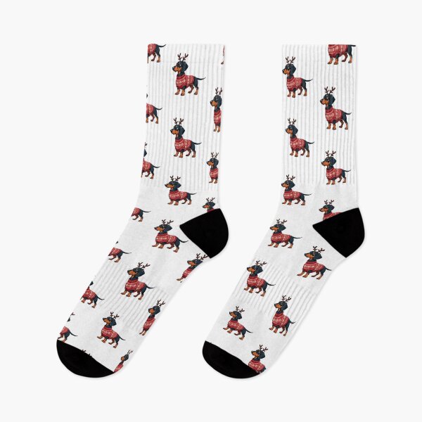 Item preview, Dachshund in Rudolph Costume: Cozy Christmas Sweater Design designed and sold by Rio77 Styles.