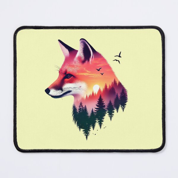 Item preview, Fox with Forest Sunset Double Exposure designed and sold by AlexandruStoian.