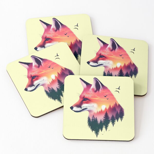 Item preview, Fox with Forest Sunset Double Exposure designed and sold by AlexandruStoian.