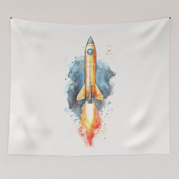 Item preview, Watercolor Rocket designed and sold by Sketch-Shack.