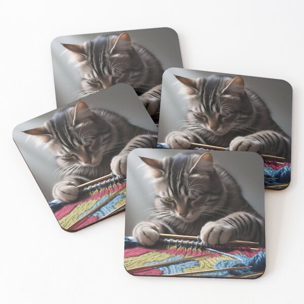 Item preview, Copy of Copy of cute cat knitting  designed and sold by krishnajit22.