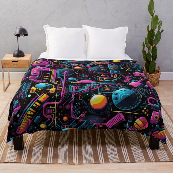 Item preview, Cyber Punk Pattern Neon Colorful Violet designed and sold by GrinGalore.