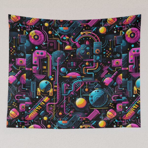 Item preview, Cyber Punk Pattern Neon Colorful Violet designed and sold by GrinGalore.