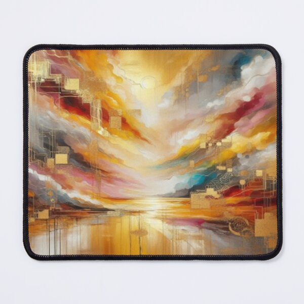 Item preview, Fascinating color chaos: Bright colors with golden effects and water reflections in a wild mess designed and sold by FotoworldEdel.