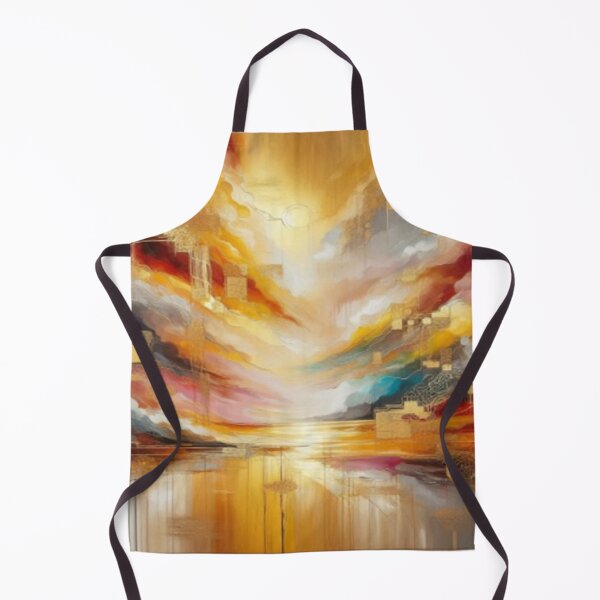 Item preview, Fascinating color chaos: Bright colors with golden effects and water reflections in a wild mess designed and sold by FotoworldEdel.