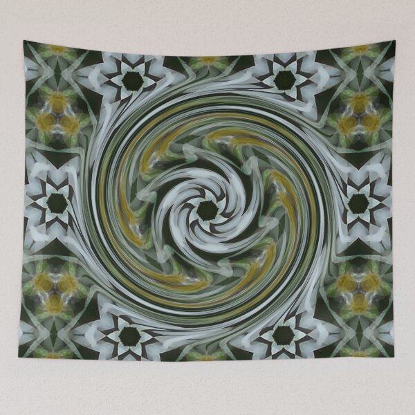 Item preview, White Flowers in a Kaleidoscope Swirl designed and sold by SXW Designs.