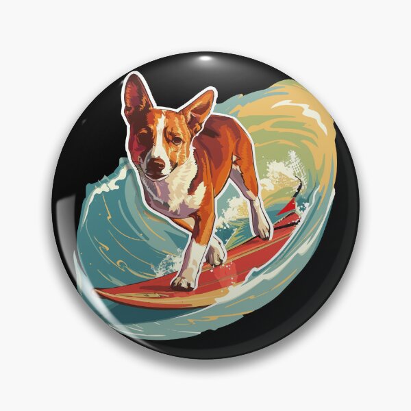 Item preview, Surfing Basenji designed and sold by VelvetRoom.