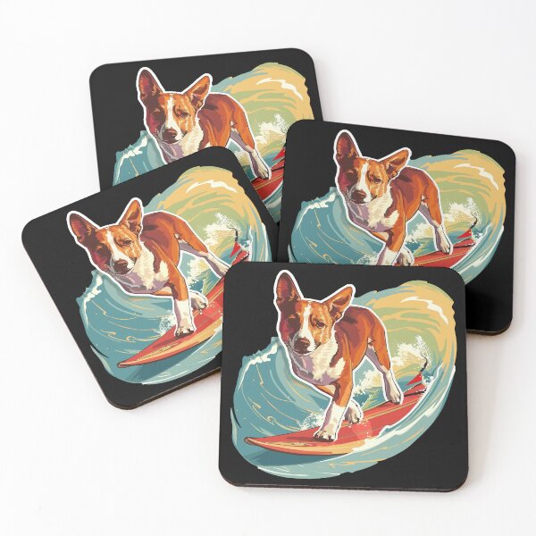 Item preview, Surfing Basenji designed and sold by VelvetRoom.
