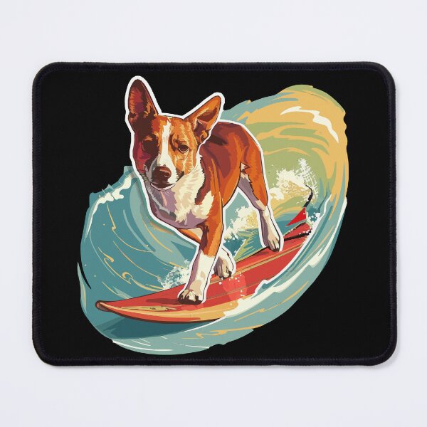 Item preview, Surfing Basenji designed and sold by VelvetRoom.
