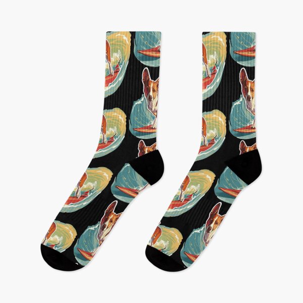 Item preview, Surfing Basenji designed and sold by VelvetRoom.