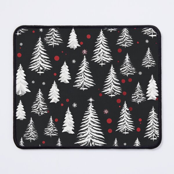 Item preview, White Christmas Trees on Black Background - Holiday Texture, funny, gifts, merry, christmas,  designed and sold by Ewelina  Niemiec.