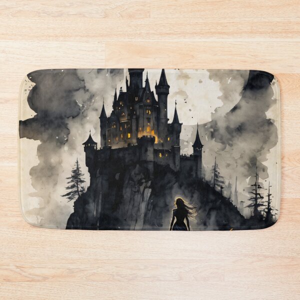 Item preview, Fantasy Castle Ink Illustration designed and sold by ByteyCreatives.