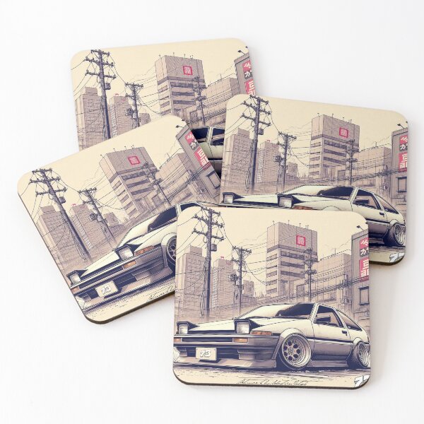 Item preview, Manga Style AE86 Sprinter Trueno on a Japanese street designed and sold by 73corners.