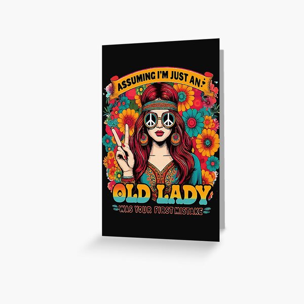 Item preview, Hippie Old Lady Retro Vibe designed and sold by RebeccaRe.