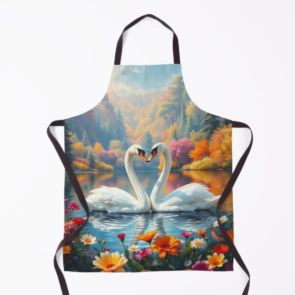 Item preview, A graceful swan glides across the lake while four baby swans sit on her back, safely sheltered under her wings, creating a heartwarming wildlife scene. designed and sold by Wisteria-Sin.