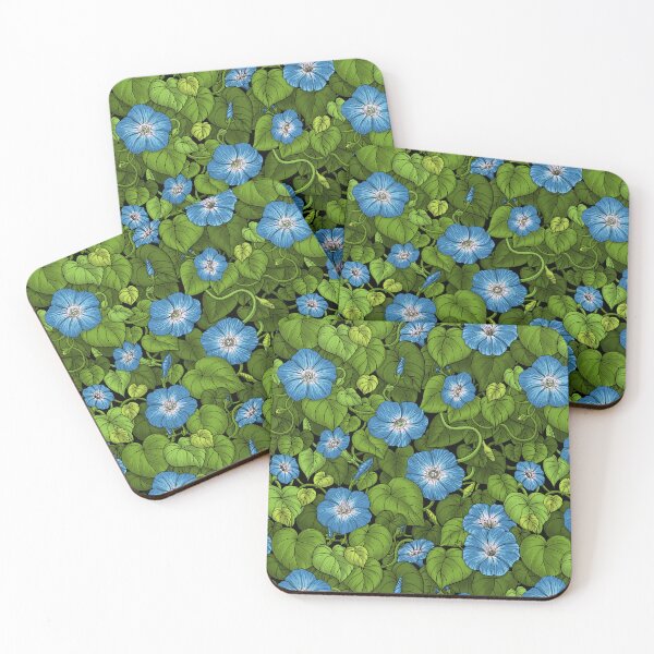 Item preview, Morning glory in blue and green designed and sold by Katerina Mitkova Kirilova.