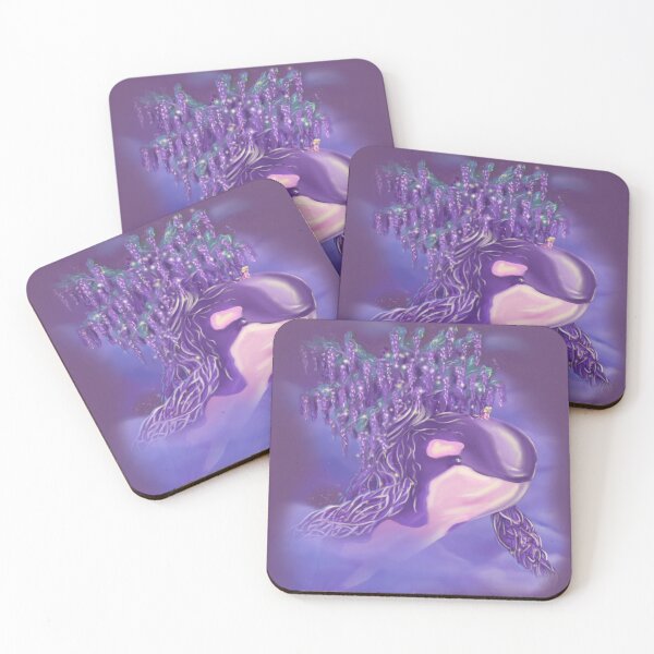 Item preview, Pink and purple kawaii wisteria orca killer whale designed and sold by SaskiaFranken.