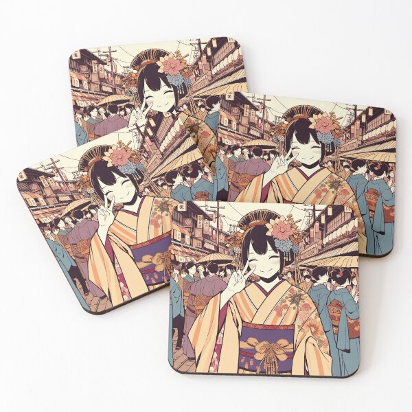 Item preview, Anime Girl in Vintage Kimono Pop Art Style designed and sold by artofuniverse.