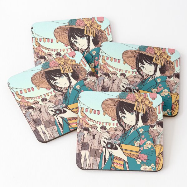 Item preview, Anime Girl in Vintage Kimono Pop Art Style designed and sold by artofuniverse.