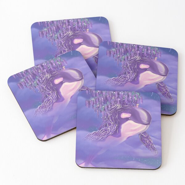 Item preview, Pink and purple kawaii wisteria orca killer whale full image designed and sold by SaskiaFranken.