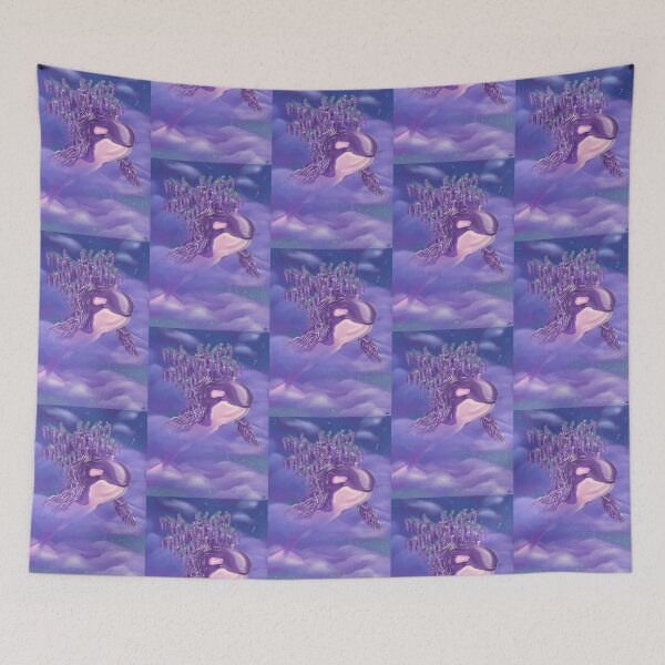 Item preview, Pink and purple kawaii wisteria orca killer whale full image designed and sold by SaskiaFranken.