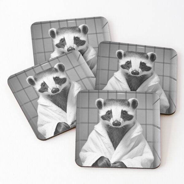 Item preview, Badger Wearing a Bathrobe, Funny Vintage Animal designed and sold by CheekyAnimalz.