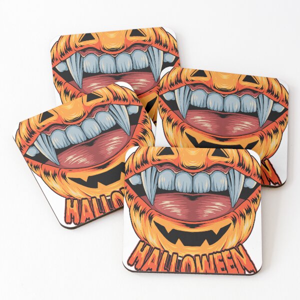 Item preview, Halloween pumpkin in the shape of lips with beautiful vampire teeth. designed and sold by Senior-Kuzmin.