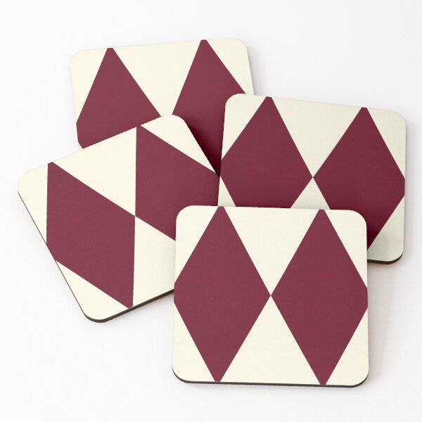 Item preview, Burgundy and cream harlequin diamond designed and sold by SJAPhoto.