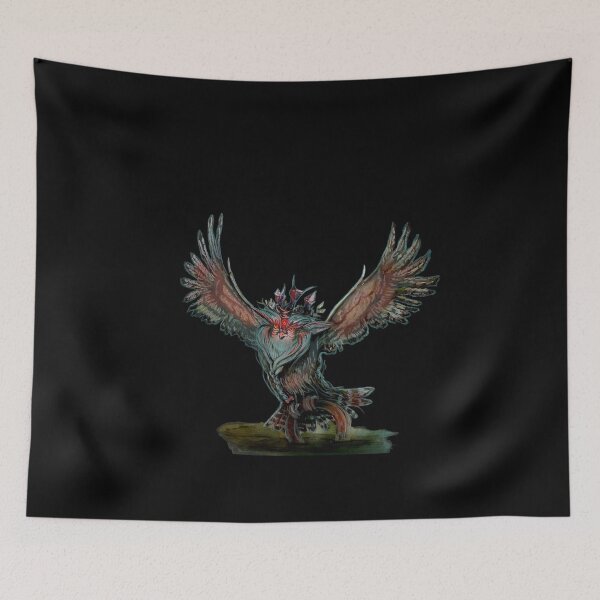 Item preview, Malus the ominous spooky owl designed and sold by SaskiaFranken.