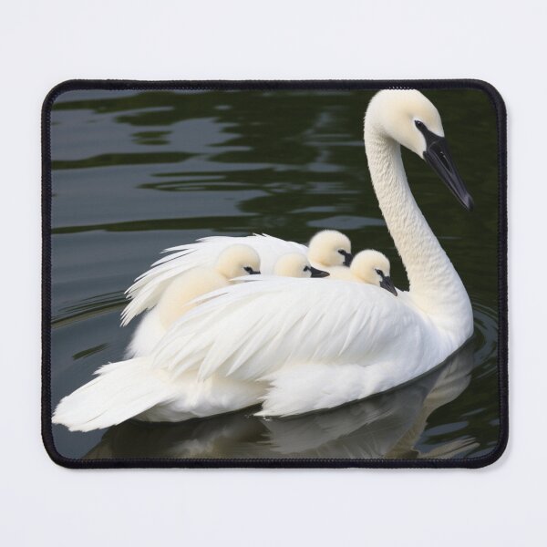 Item preview, Graceful Swan with Four Baby Swans on a Serene Lake designed and sold by Wisteria-Sin.