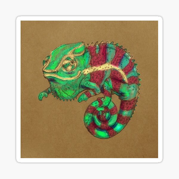 Red and Green Chameleon Sticker