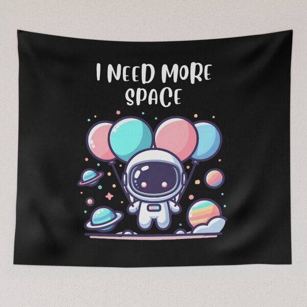 Item preview, I Need More Space - Whimsical Astronaut Design for Apparel & Accessories designed and sold by tutoo clothes.